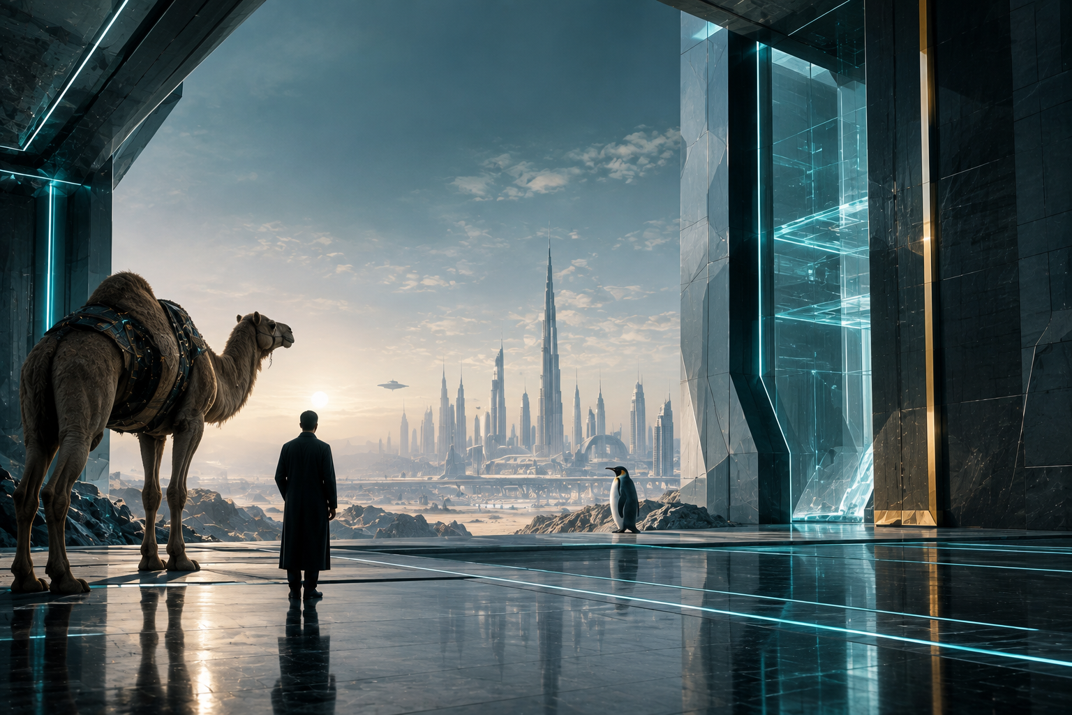 Human Scale Sovereign Technology Facility with Camel and Penguin